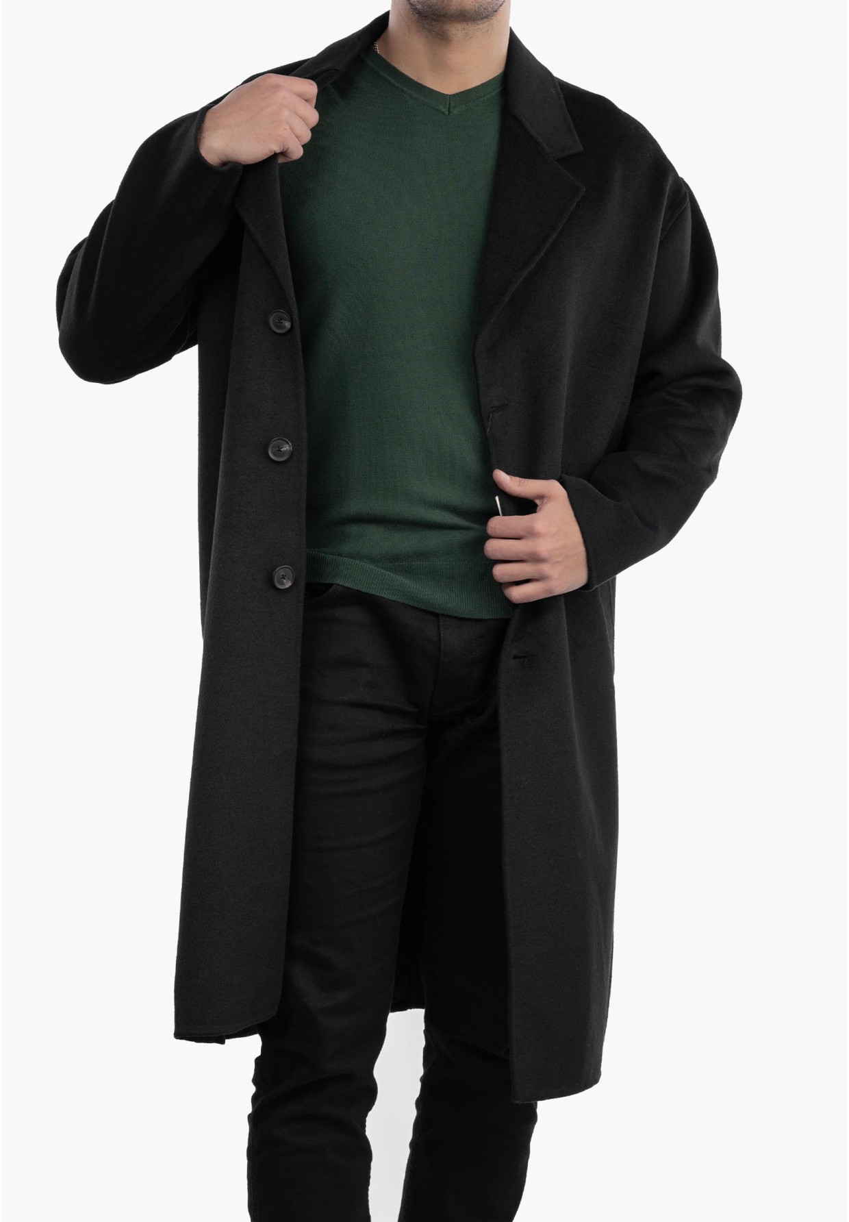 Płaszcz Męski ZARA - Czarny Klasyczny Oversize 8491/301/800