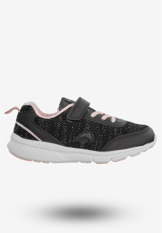 Buty Sportowe Dla Dziewczynki Dziecięce American Club Na Rzepy Czarne RL102/23
