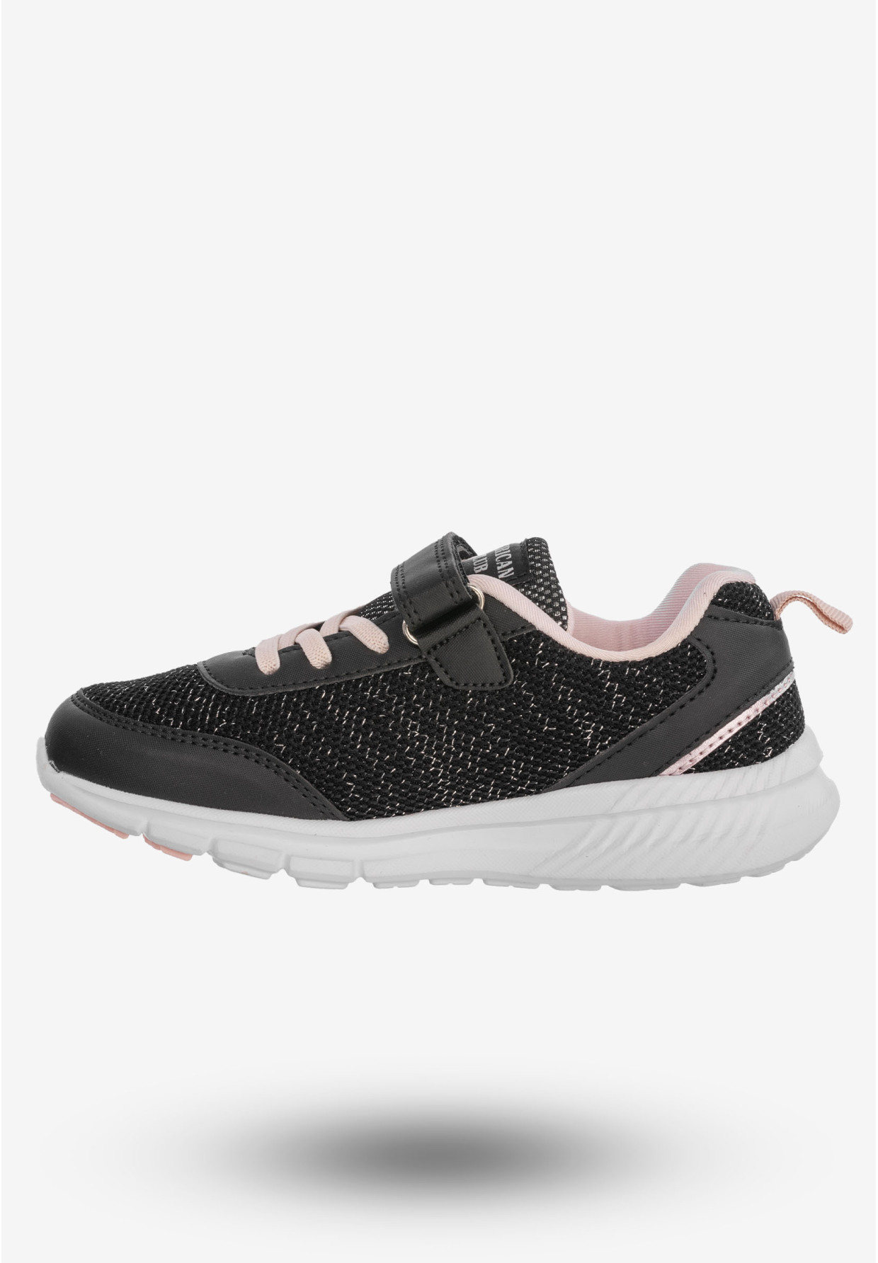 Buty Sportowe Dla Dziewczynki Dziecięce American Club Na Rzepy Czarne RL102/23