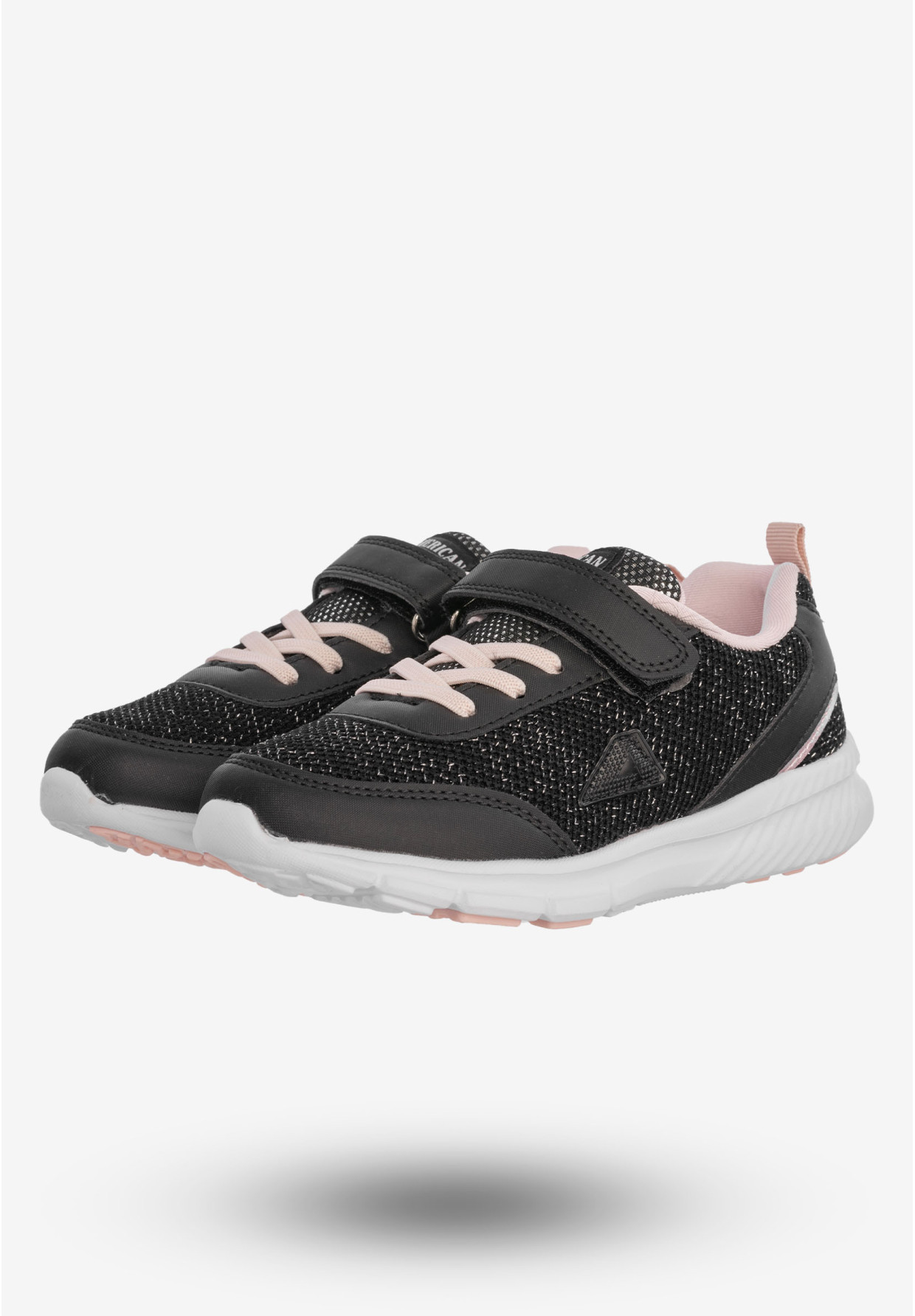 Buty Sportowe Dla Dziewczynki Dziecięce American Club Na Rzepy Czarne RL102/23