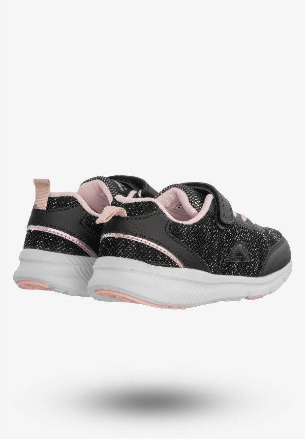 Buty Sportowe Dla Dziewczynki Dziecięce American Club Na Rzepy Czarne RL102/23