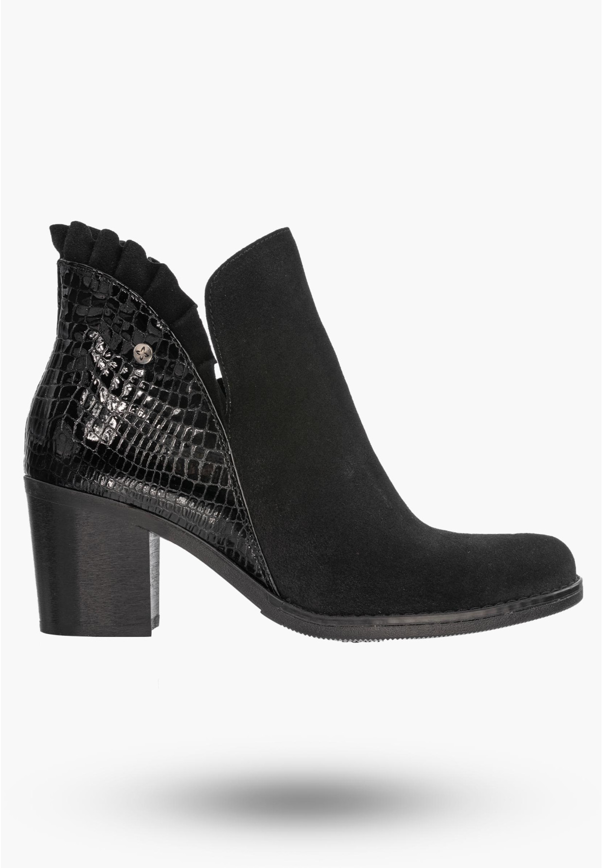 Botki Damskie Maciejka Czarne Skórzane Buty 04833-01/00-5