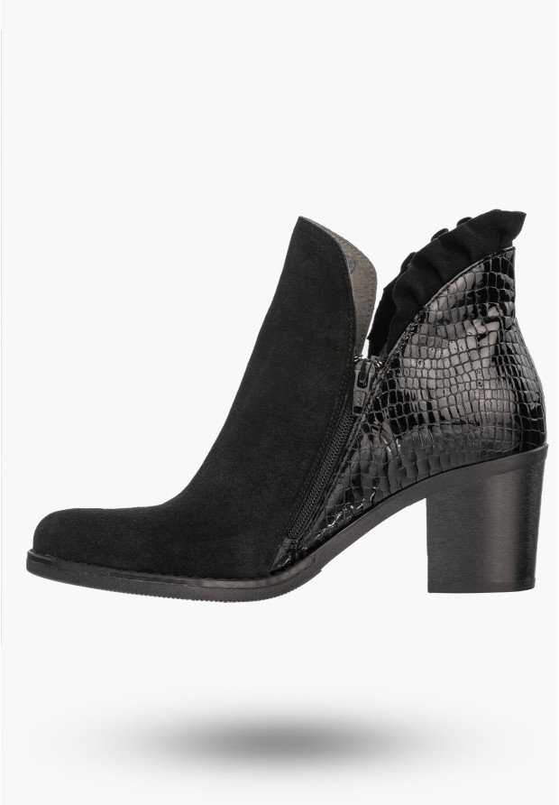 Botki Damskie Maciejka Czarne Skórzane Buty 04833-01/00-5