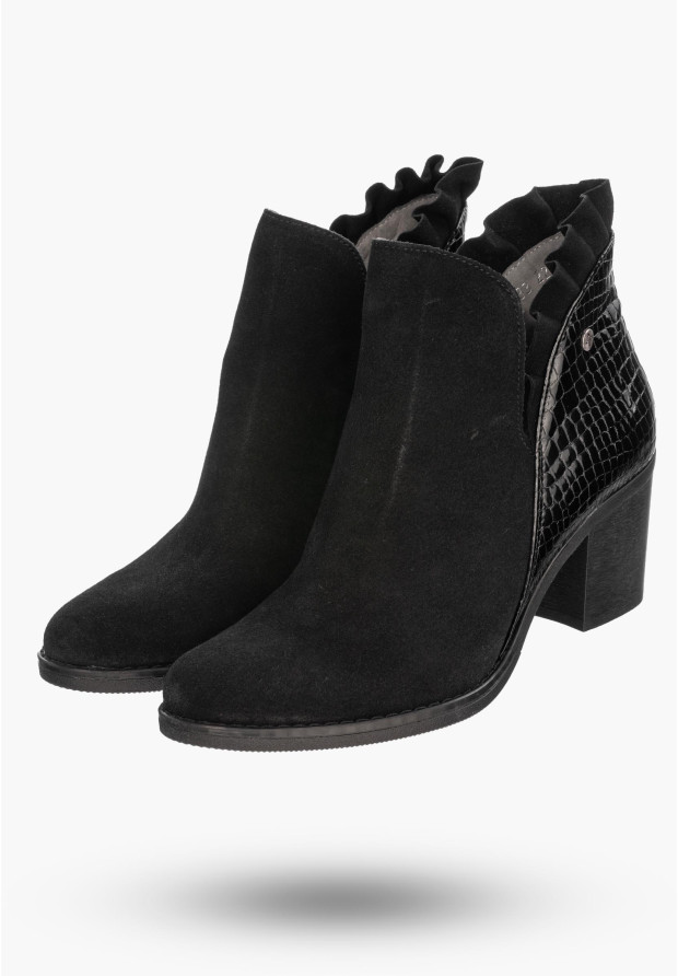 Botki Damskie Maciejka Czarne Skórzane Buty 04833-01/00-5