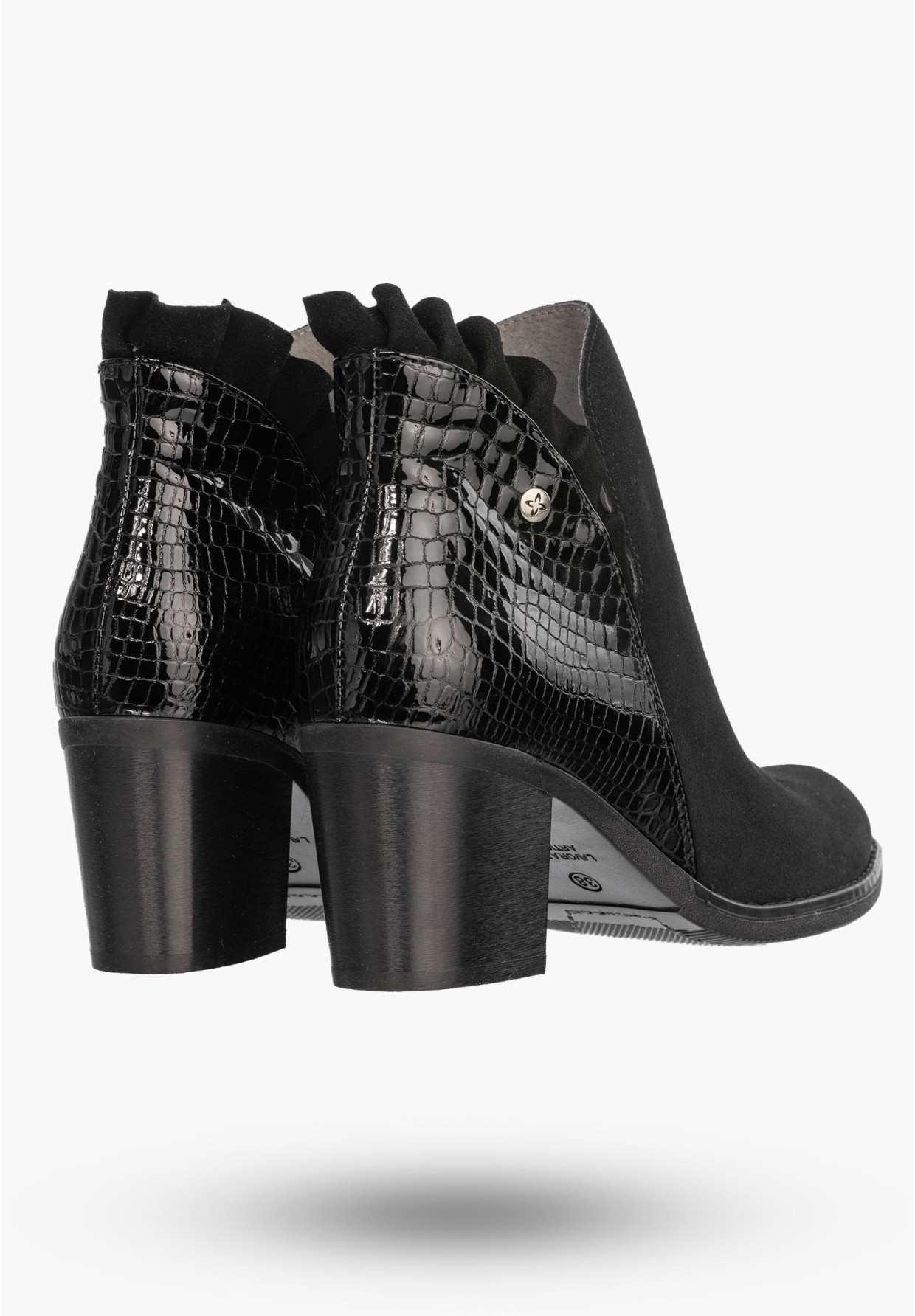 Botki Damskie Maciejka Czarne Skórzane Buty 04833-01/00-5