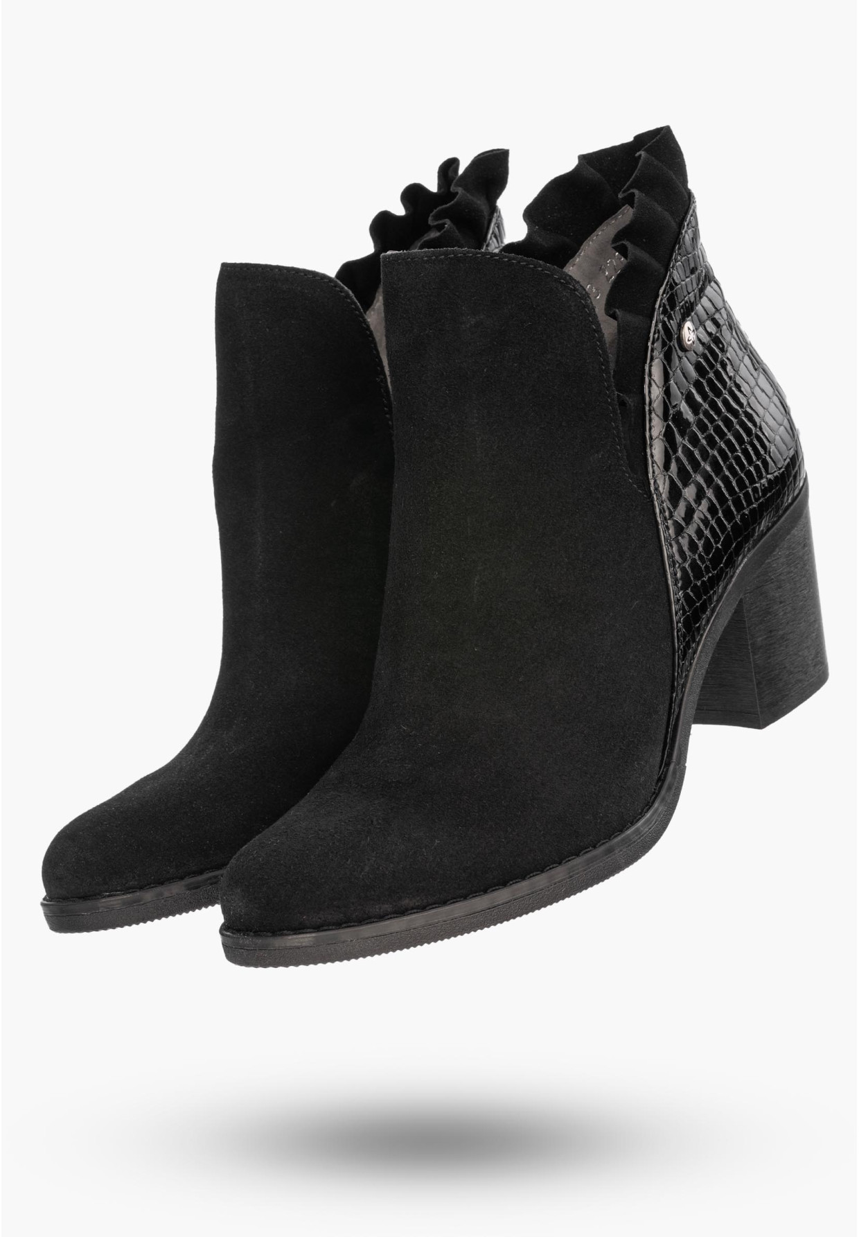 Botki Damskie Maciejka Czarne Skórzane Buty 04833-01/00-5