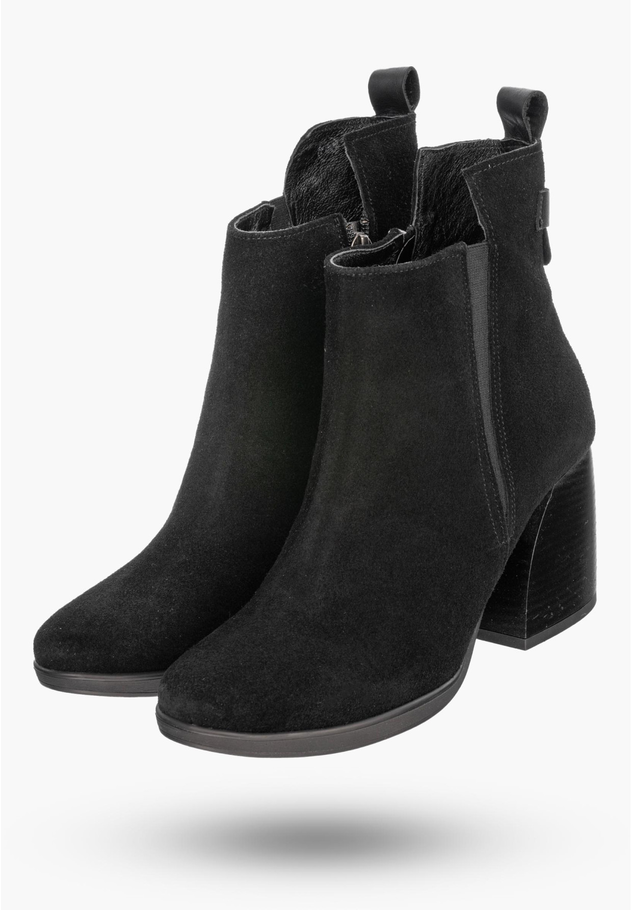 Botki Damskie Maciejka Czarne Skórzane Buty 05252-01/00-7