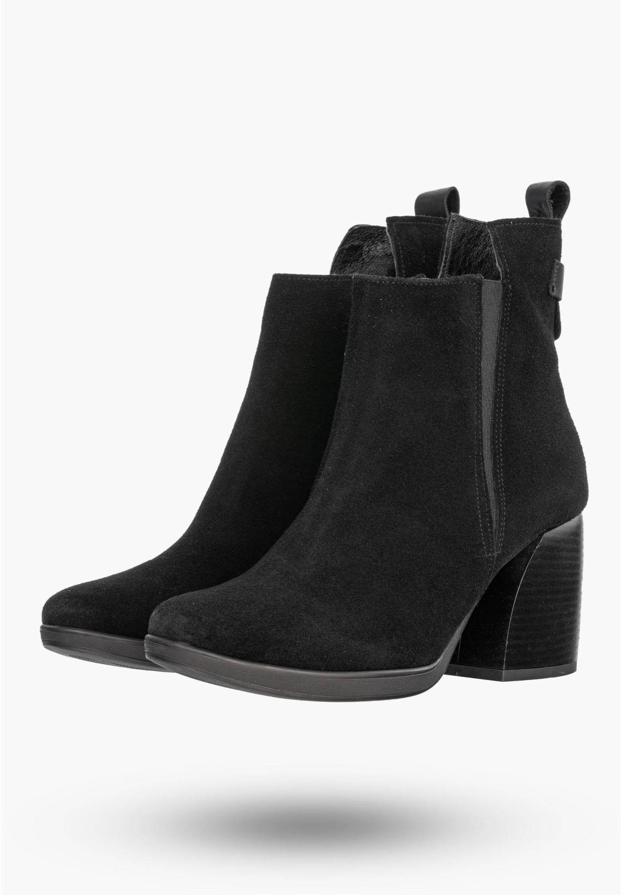 Botki Damskie Maciejka Czarne Skórzane Buty 05252-01/00-7