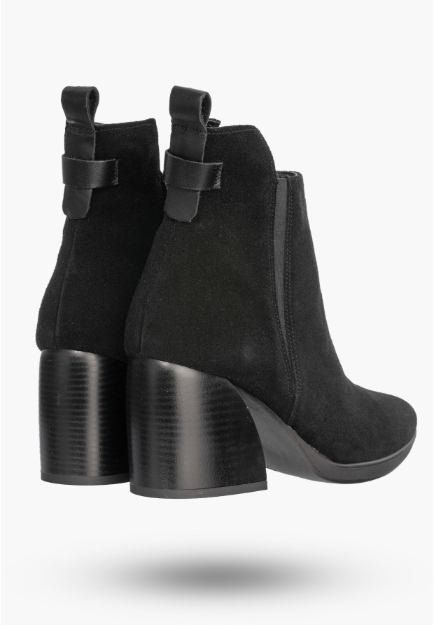 Botki Damskie Maciejka Czarne Skórzane Buty 05252-01/00-7