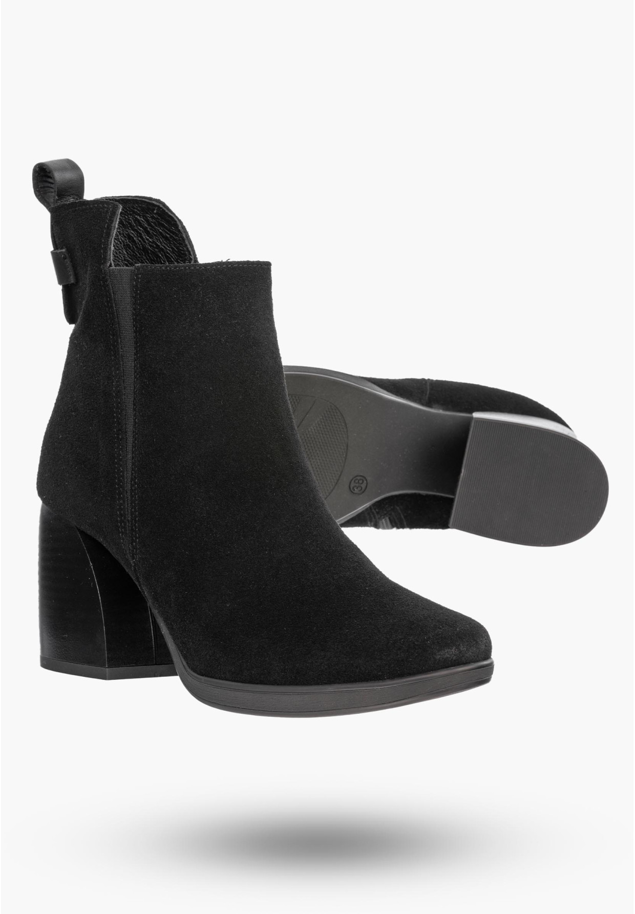 Botki Damskie Maciejka Czarne Skórzane Buty 05252-01/00-7