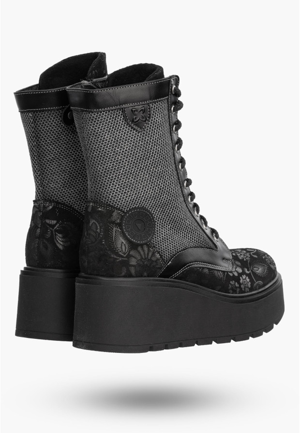 Botki Damskie Maciejka Czarne Skórzane Buty 06720-01/00-8