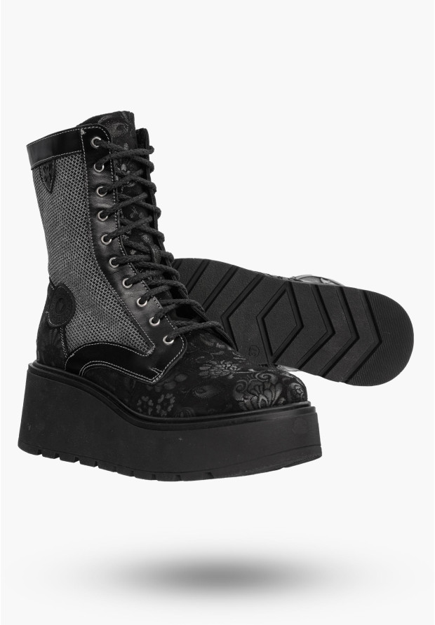 Botki Damskie Maciejka Czarne Skórzane Buty 06720-01/00-8