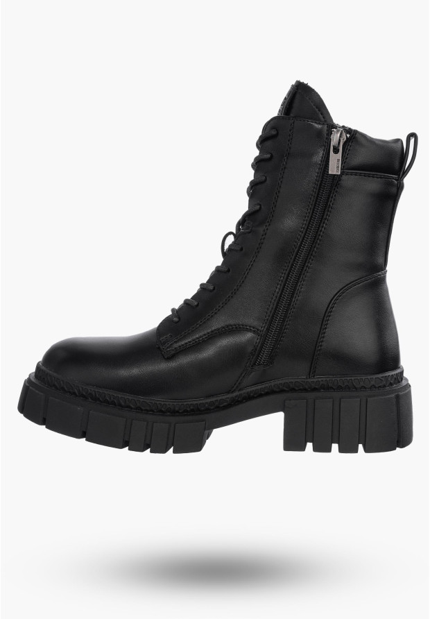 Buty Damskie BIG STAR Botki Czarne Trapery MM274578