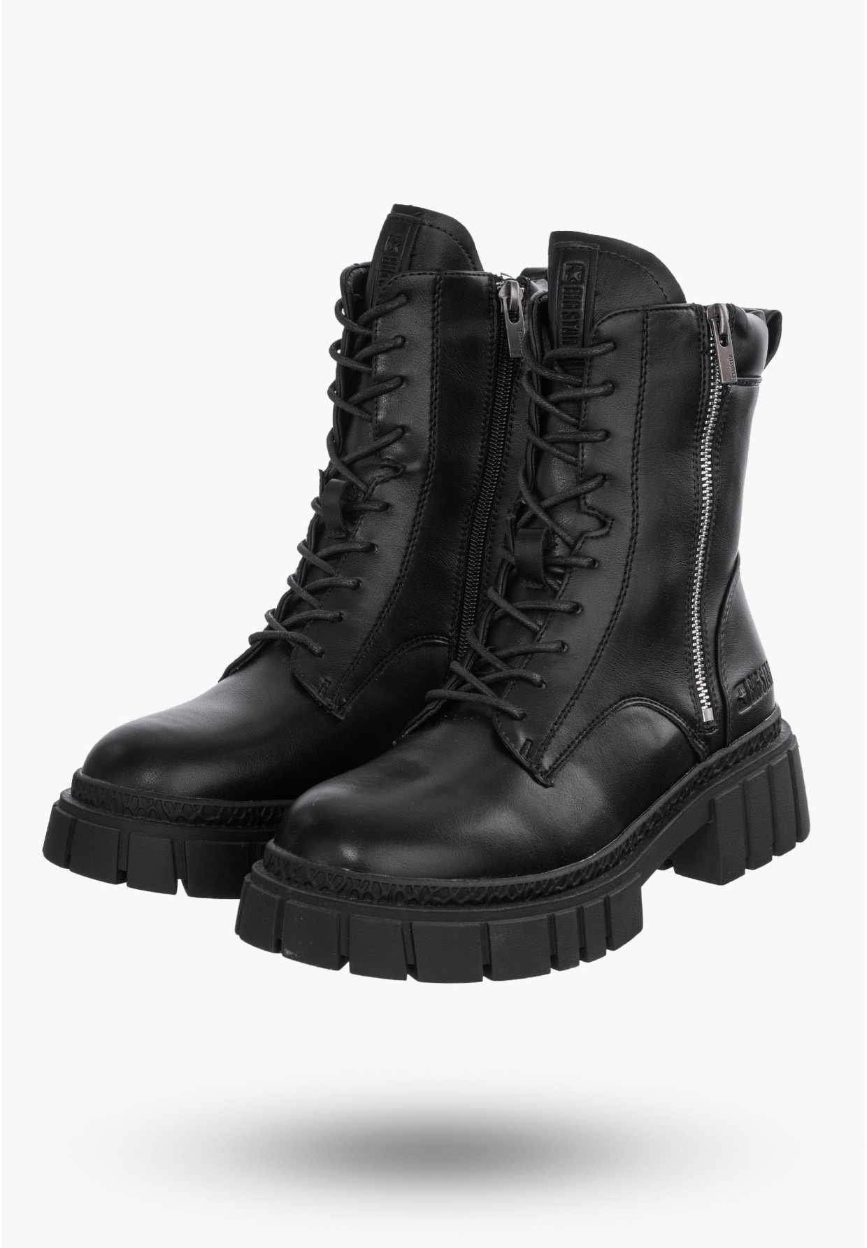 Buty Damskie BIG STAR Botki Czarne Trapery MM274578