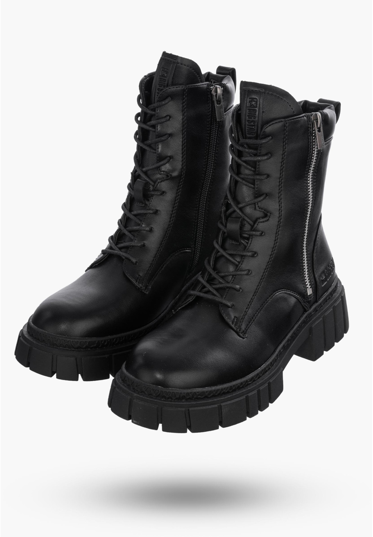 Buty Damskie BIG STAR Botki Czarne Trapery MM274578