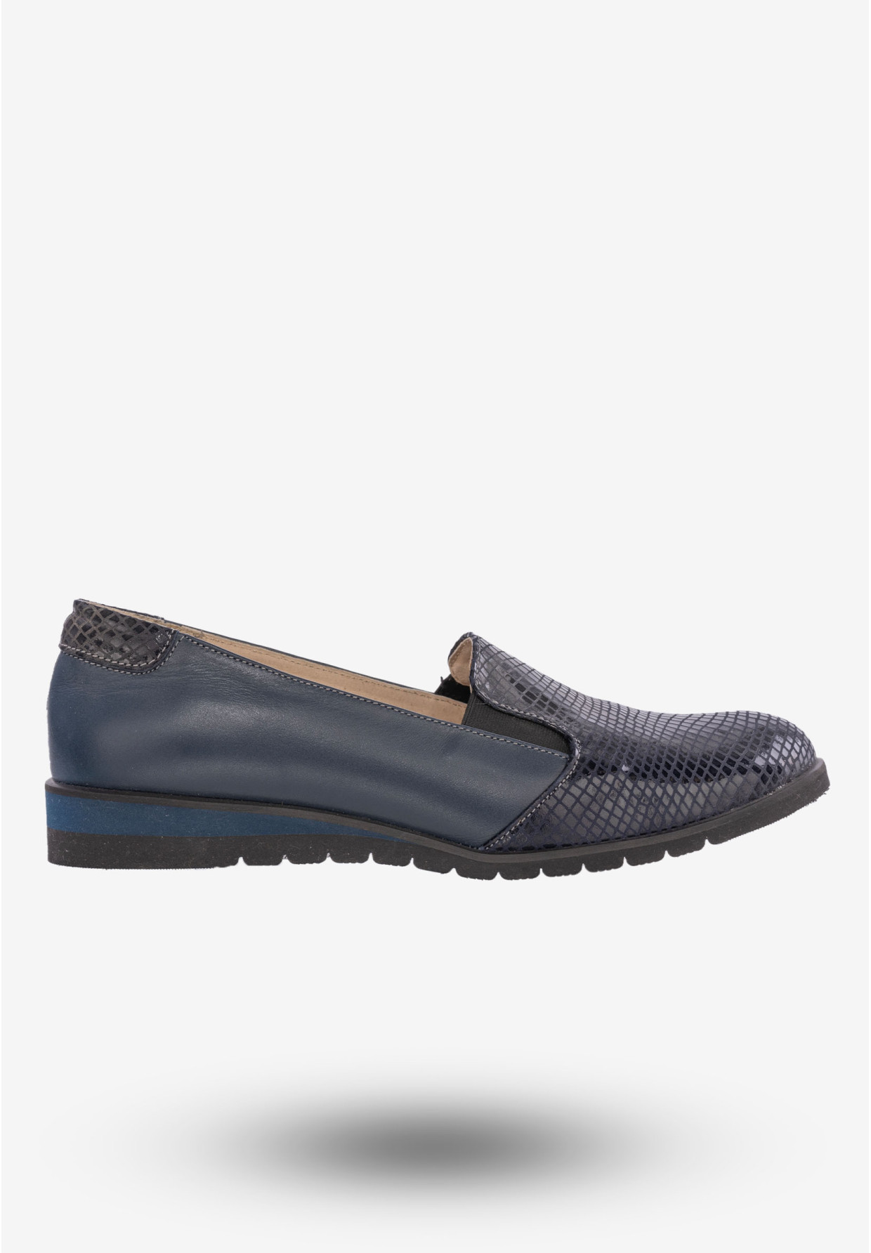 Półbuty Damskie Buty Skórzane Eleganckie Granatowe ZARANTO 402