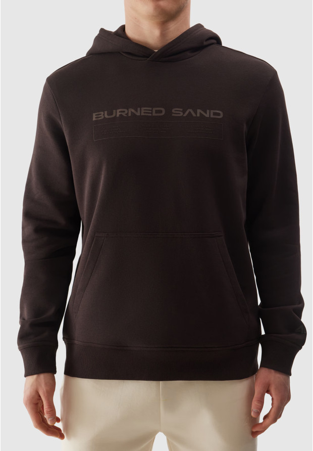 Bluza męska 4F Ciemny Brąz Basic z kapturem 4FWSS24TSWSM1012