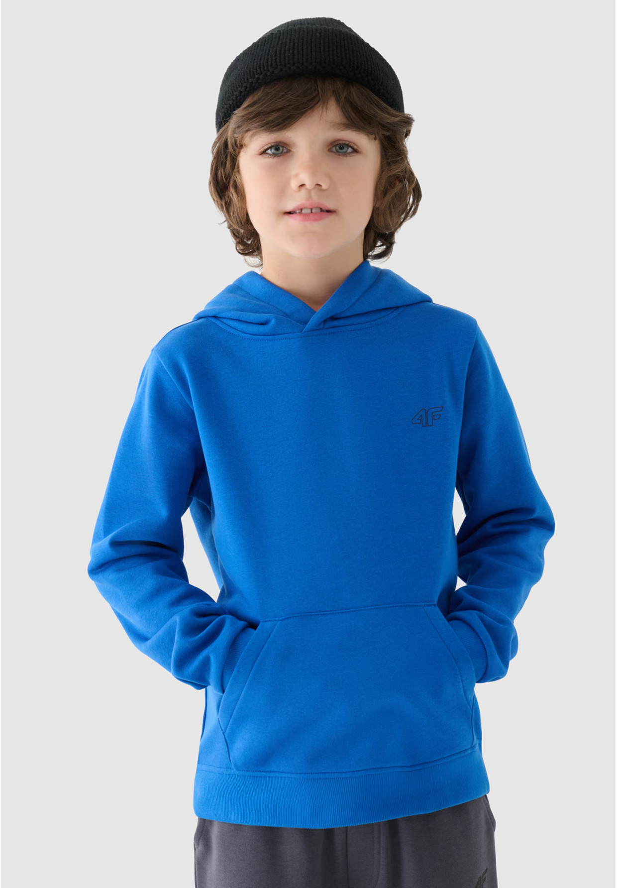 Bluza Chłopięca 4F Z Kapturem Niebieska 4FJWMM00TSWSM1292