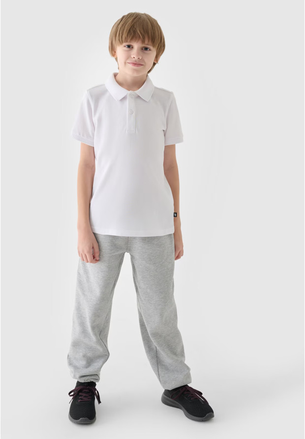 Koszulka Chłopięca 4F T-shirt Polo Biały 4FJWAW24TPTSM478