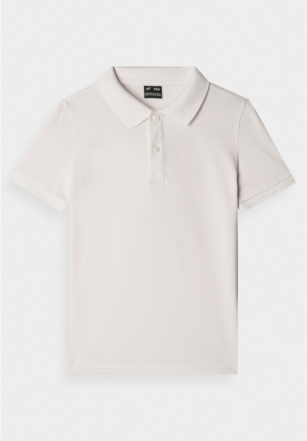 Koszulka Chłopięca 4F T-shirt Polo Biały 4FJWAW24TPTSM478