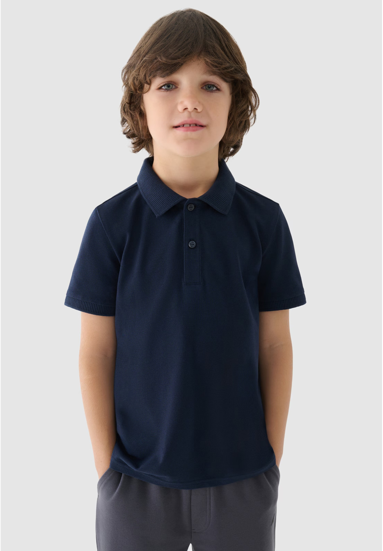 Koszulka Chłopięca 4F T-shirt Polo Granatowy 4FJWAW24TPTSM478