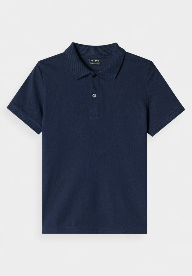 Koszulka Chłopięca 4F T-shirt Polo Granatowy 4FJWAW24TPTSM478