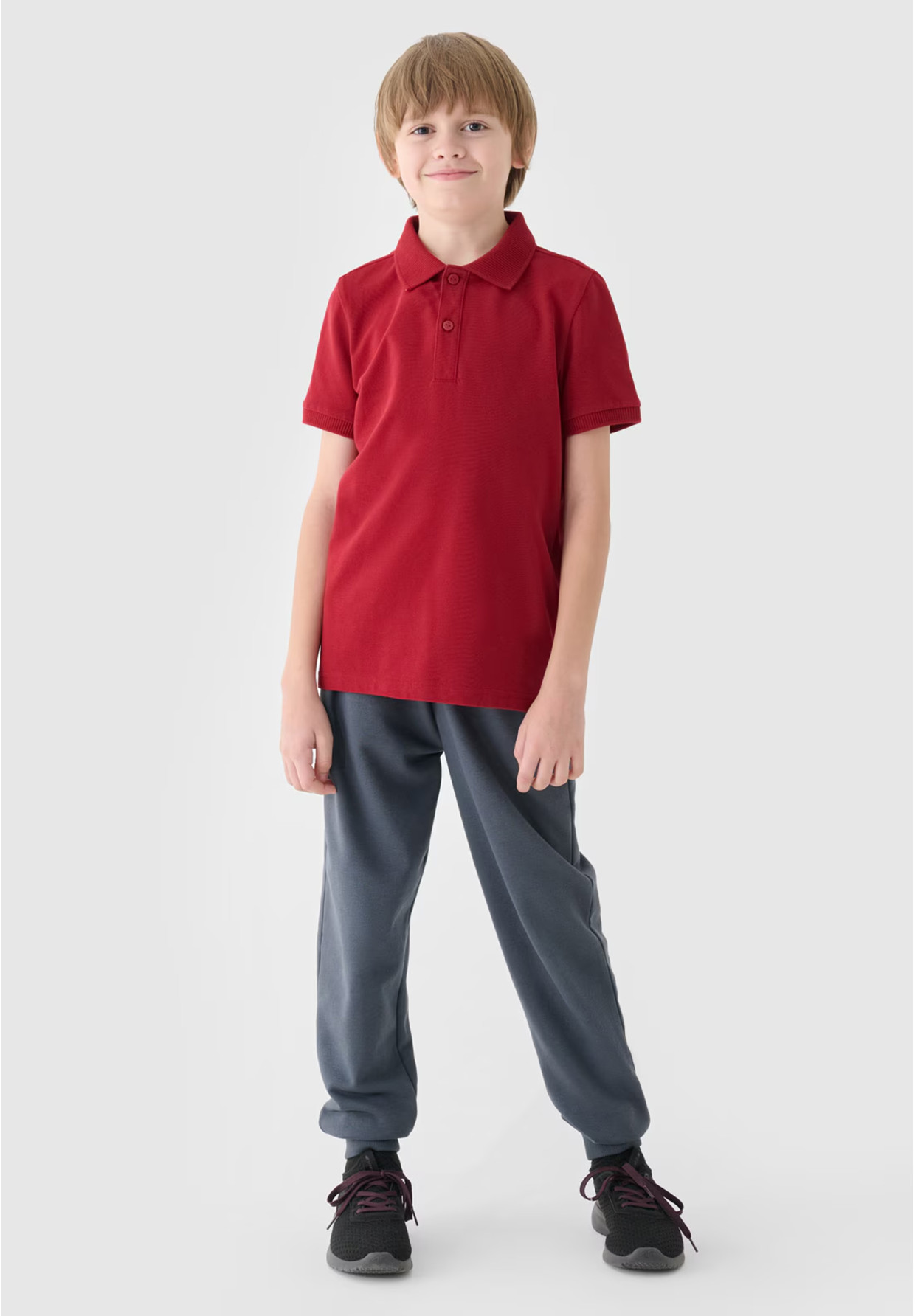 Koszulka Chłopięca 4F T-shirt Polo Czerwony 4FJWAW24TPTSM478