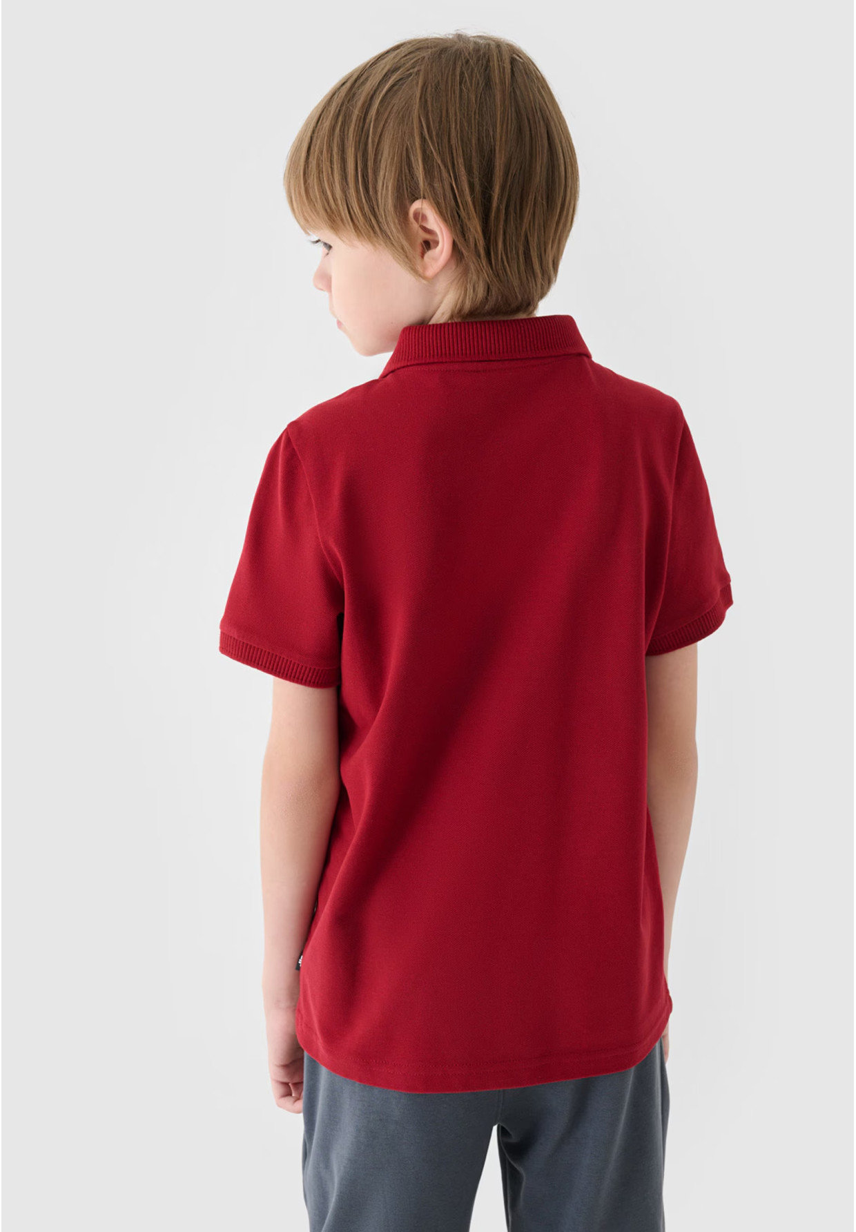 Koszulka Chłopięca 4F T-shirt Polo Czerwony 4FJWAW24TPTSM478