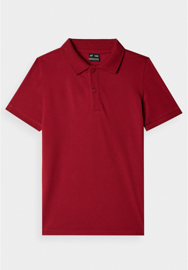 Koszulka Chłopięca 4F T-shirt Polo Czerwony 4FJWAW24TPTSM478