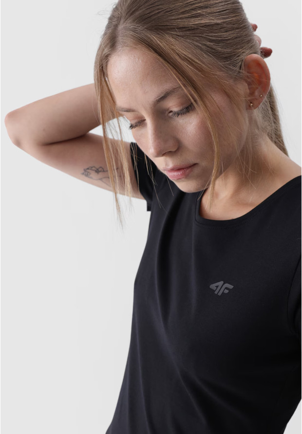 Koszulka Damska 4F T-shirt Basic Czarny 4FWMM00TTSHF1845