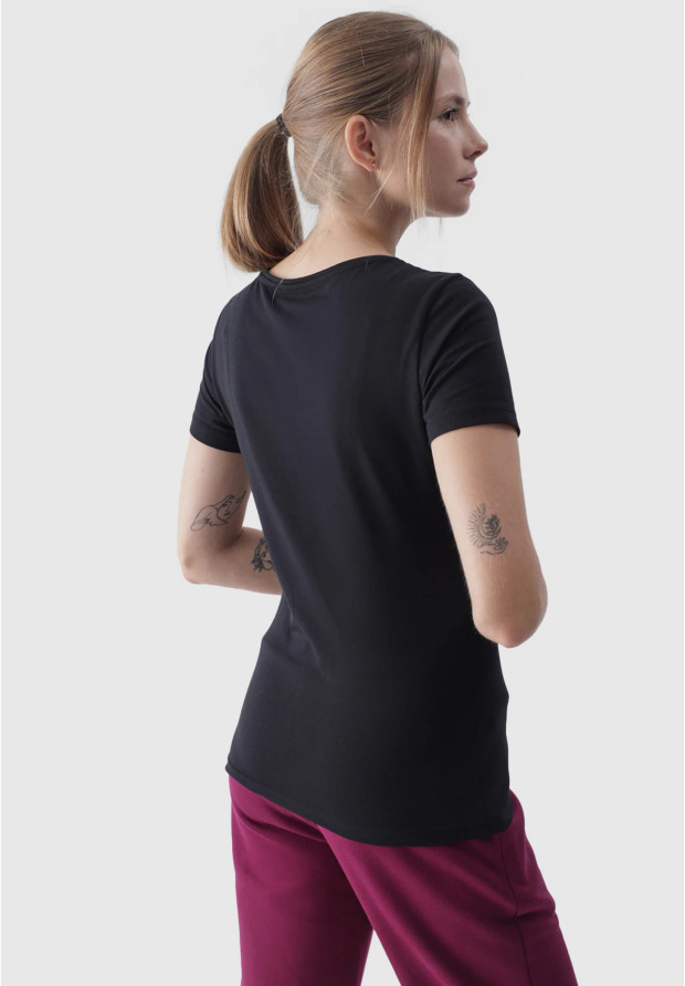 Koszulka Damska 4F T-shirt Basic Czarny 4FWMM00TTSHF1845