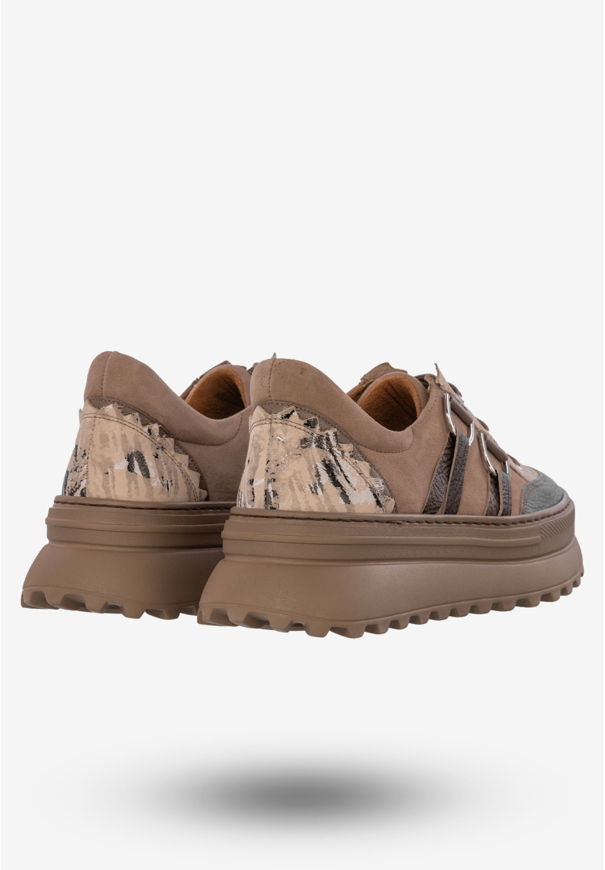 Sneakersy Damskie Buty Skórzane Półbuty Beżowe Maciejka 06562-10/00-8