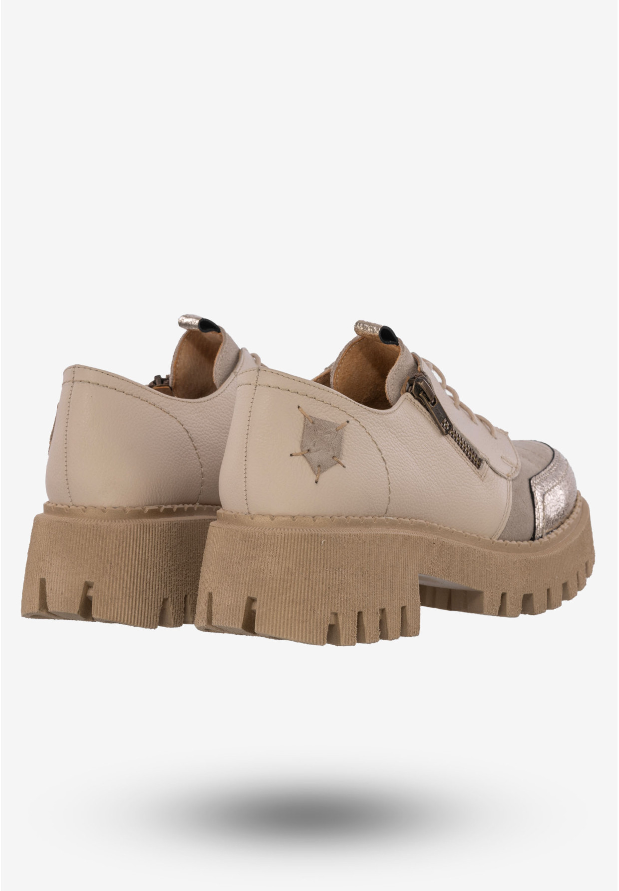 Półbuty Damskie Buty Ze Skóry Naturalnej Beżowe Maciejka 06177-04/00-5