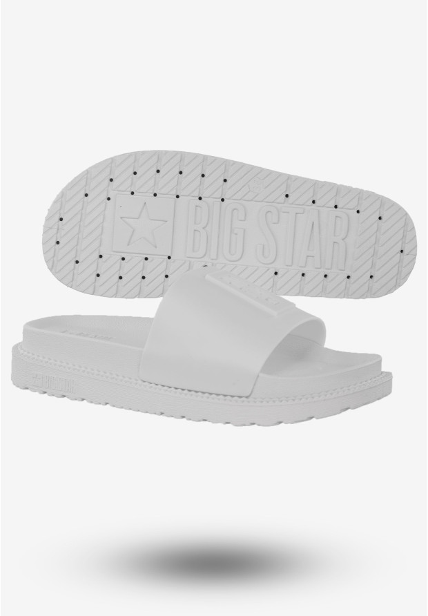 Klapki Damskie Buty BIG STAR Białe LL274428