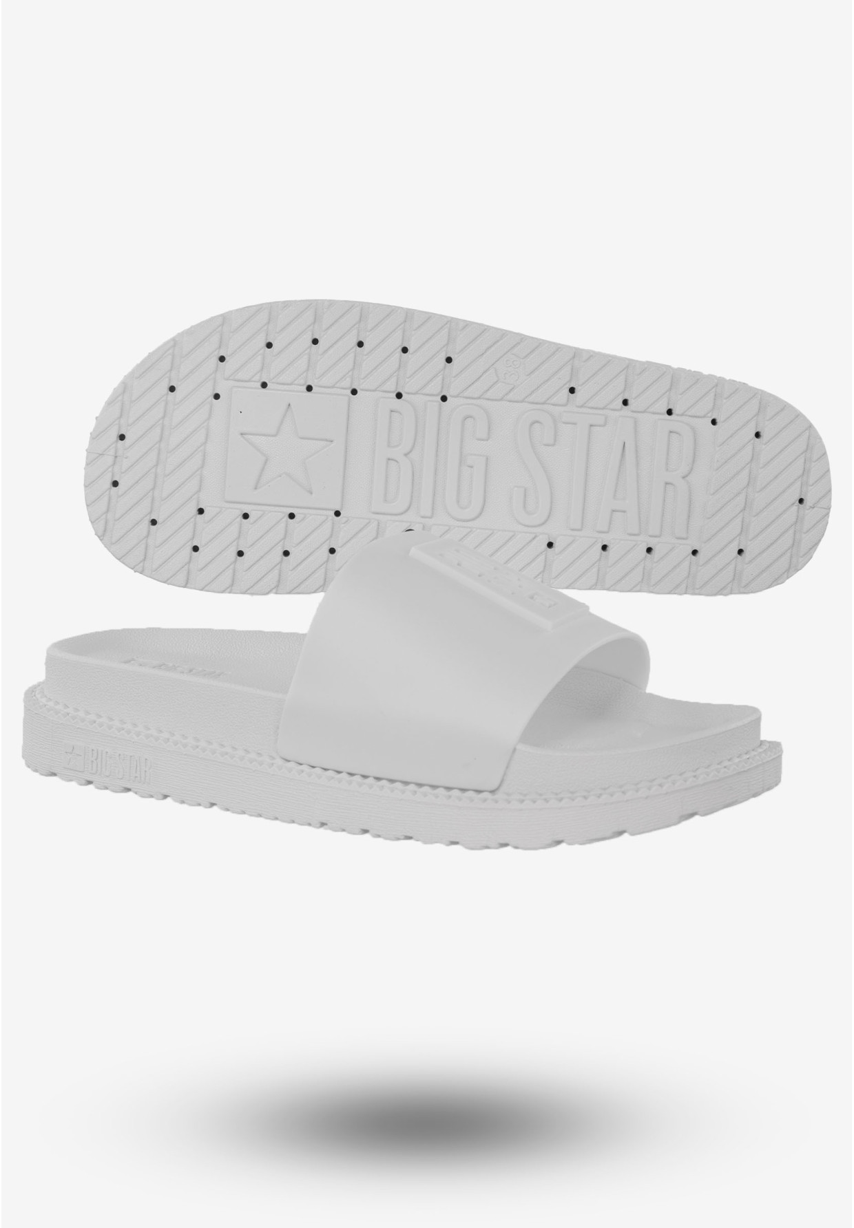 Klapki Damskie Buty BIG STAR Białe LL274428
