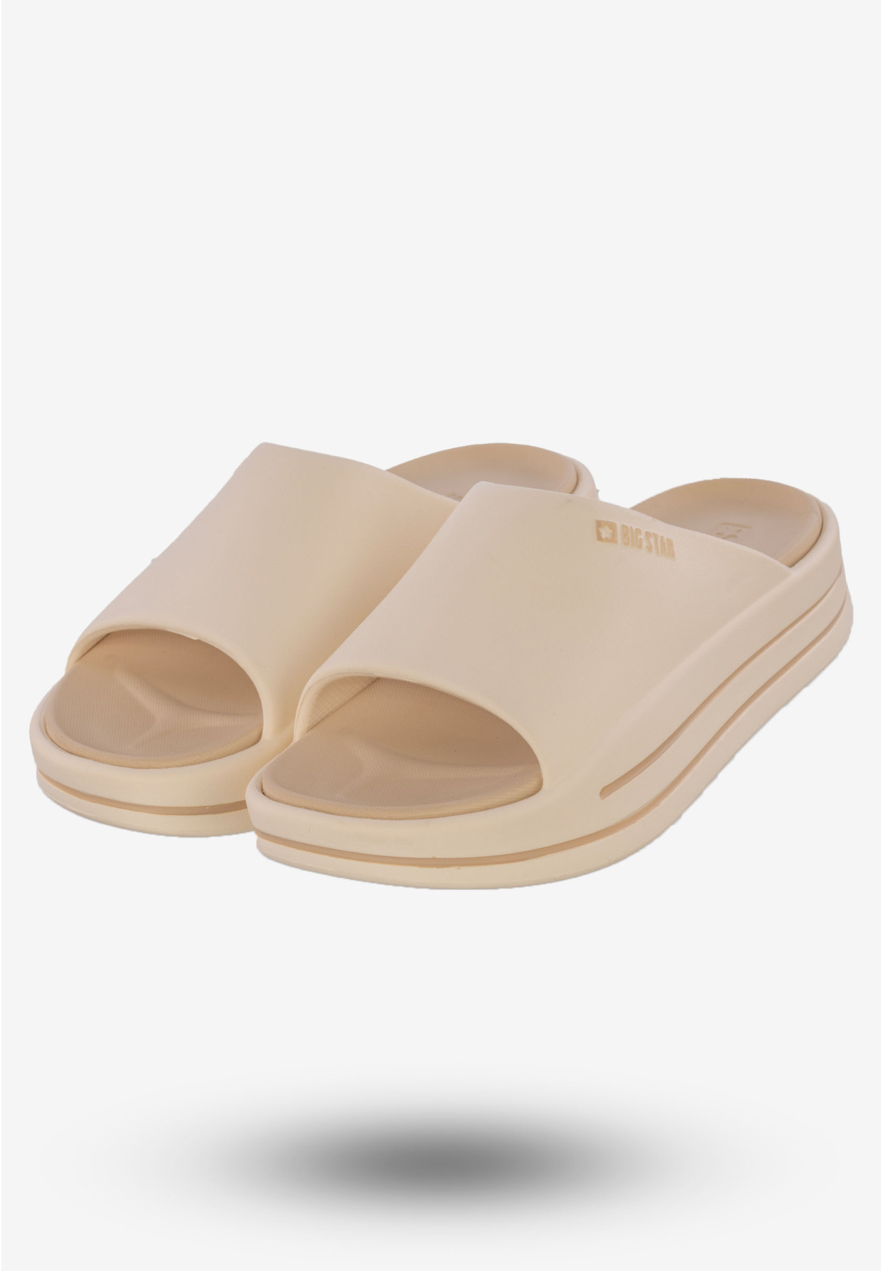 Klapki Damskie Buty BIG STAR Beżowe NN274A034
