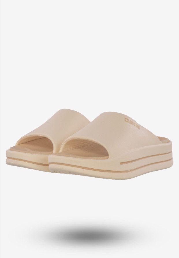 Klapki Damskie Buty BIG STAR Beżowe NN274A034