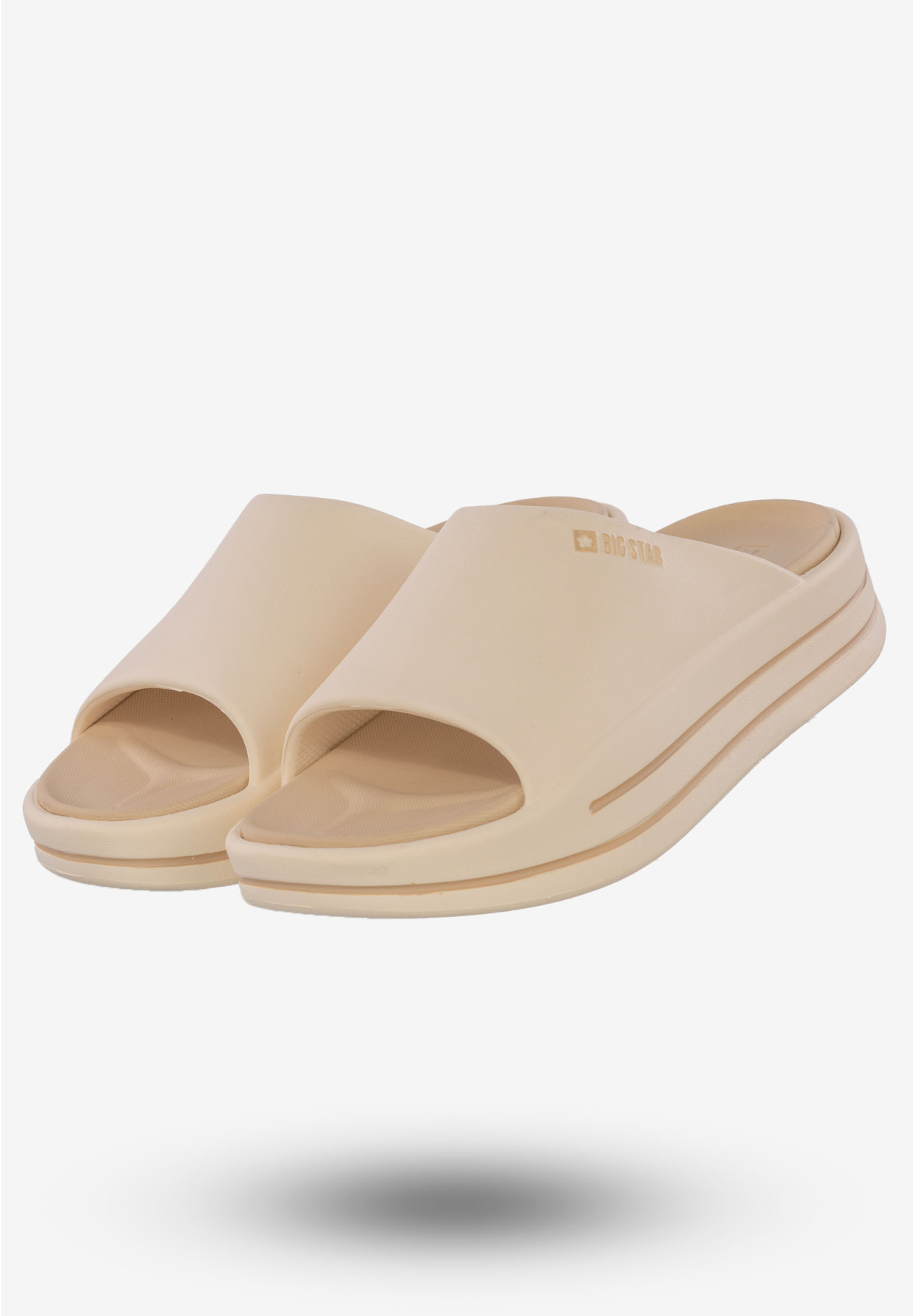 Klapki Damskie Buty BIG STAR Beżowe NN274A034