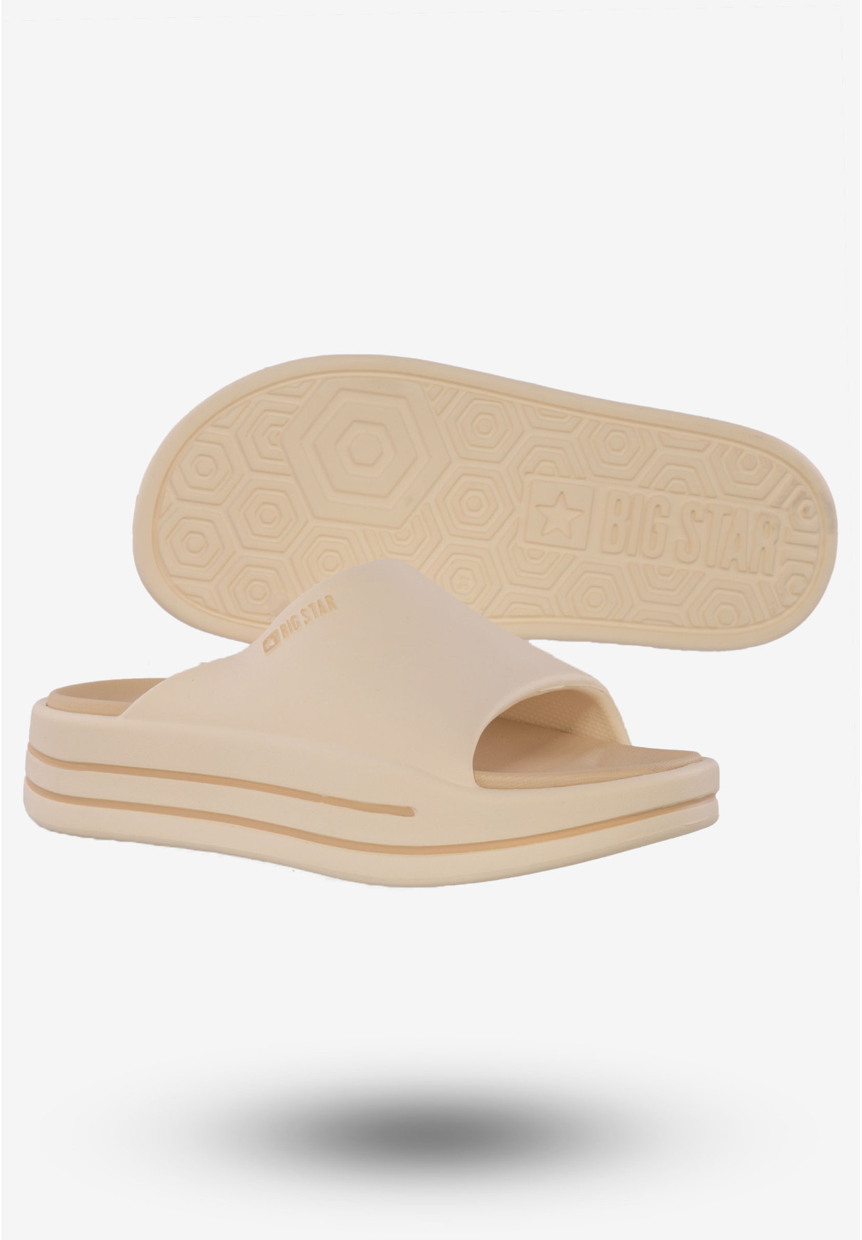 Klapki Damskie Buty BIG STAR Beżowe NN274A034