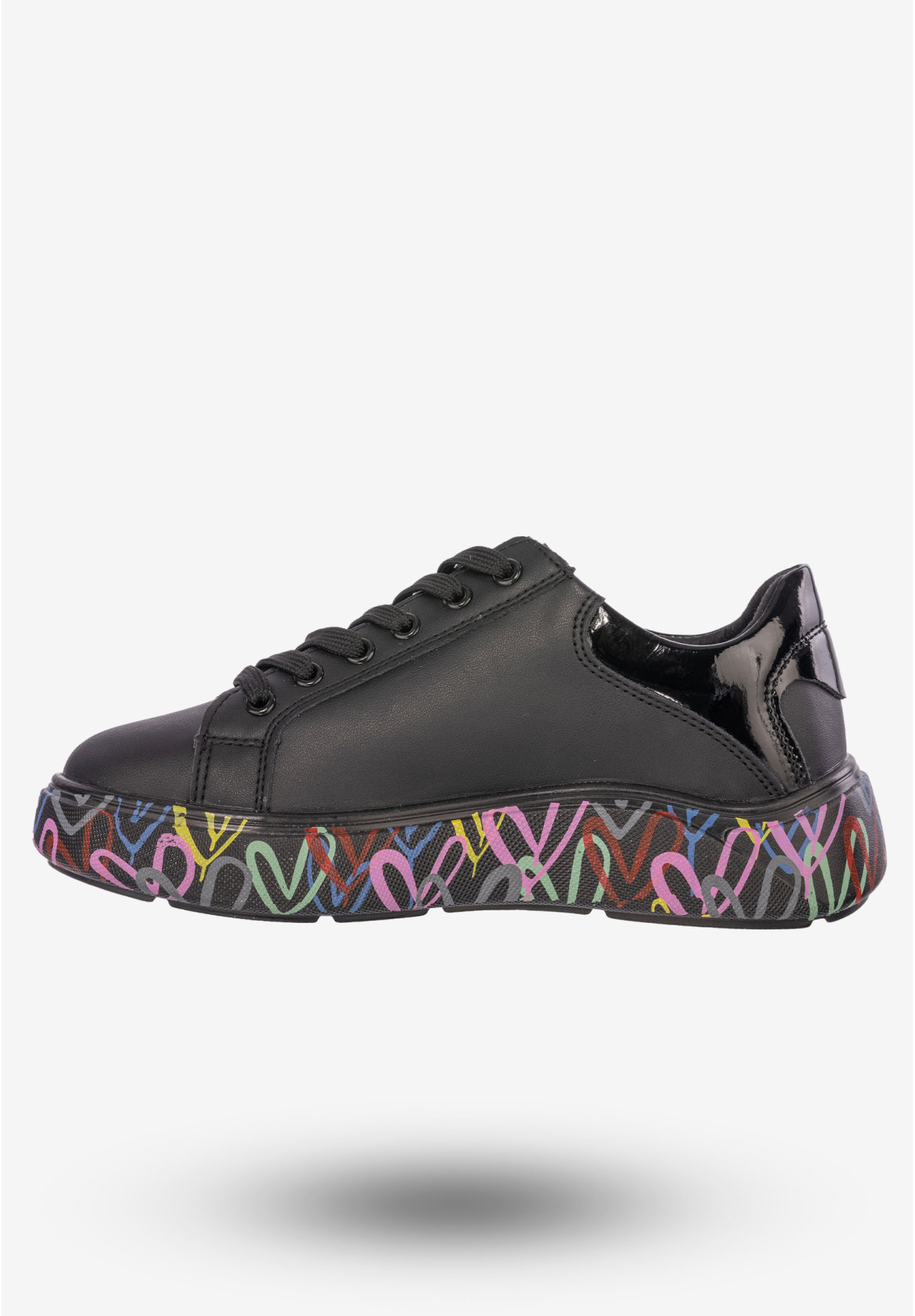 Sneakersy Damskie Buty Skórzane Czarne Filippo DP4480/23 BK MLT