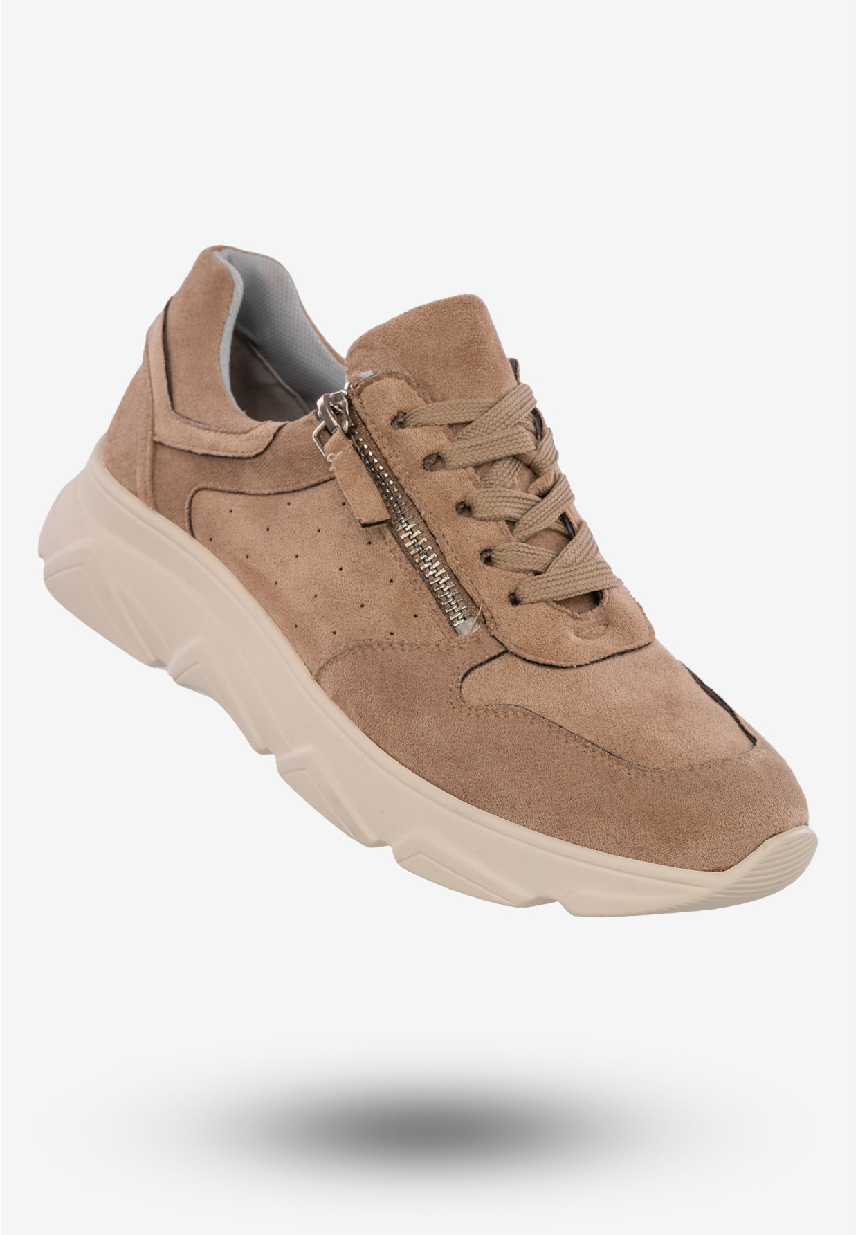 Sneakersy Damskie Buty Sportowe Ekoskóra Beżowe Jezzi RMR2061-4