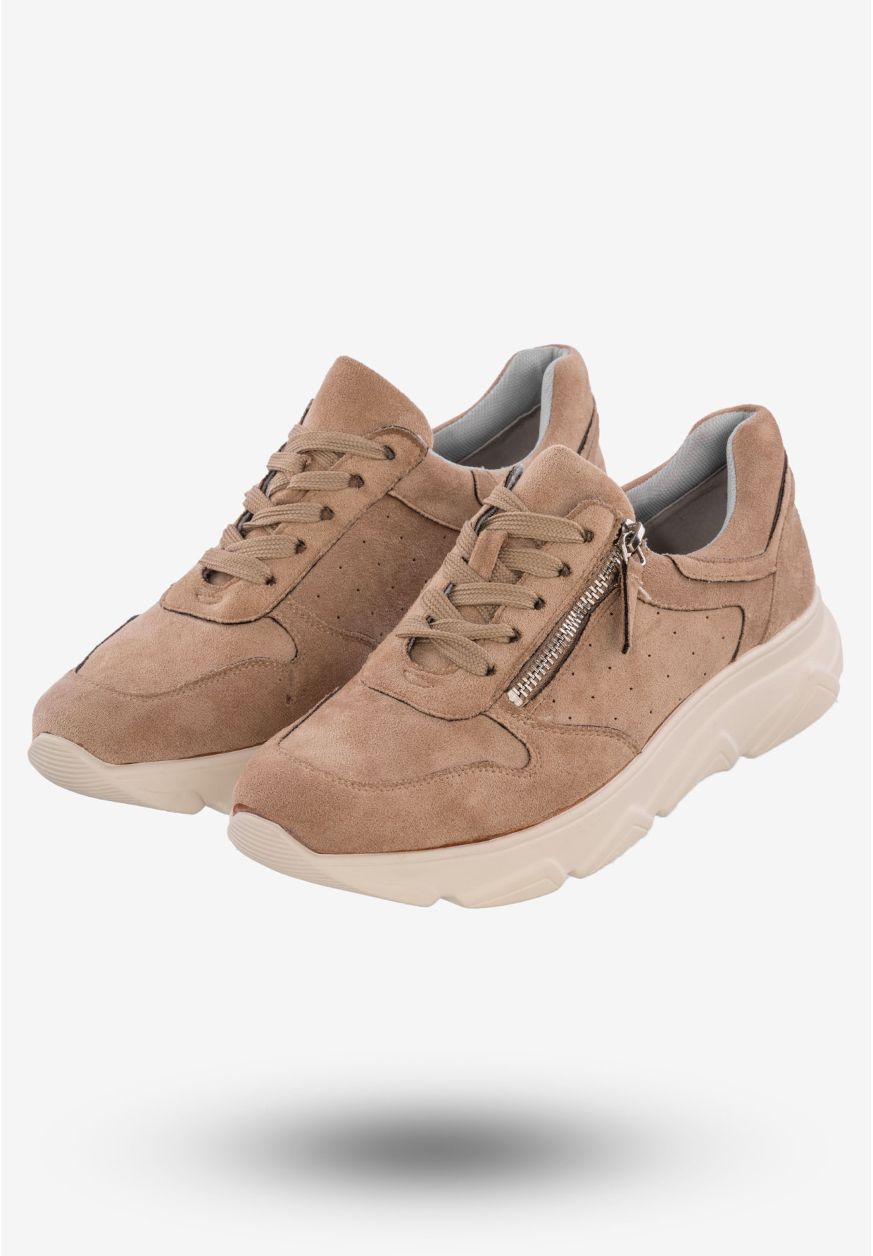 Sneakersy Damskie Buty Sportowe Ekoskóra Beżowe Jezzi RMR2061-4