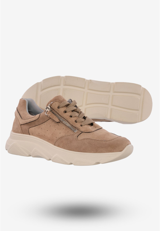 Sneakersy Damskie Buty Sportowe Ekoskóra Beżowe Jezzi RMR2061-4
