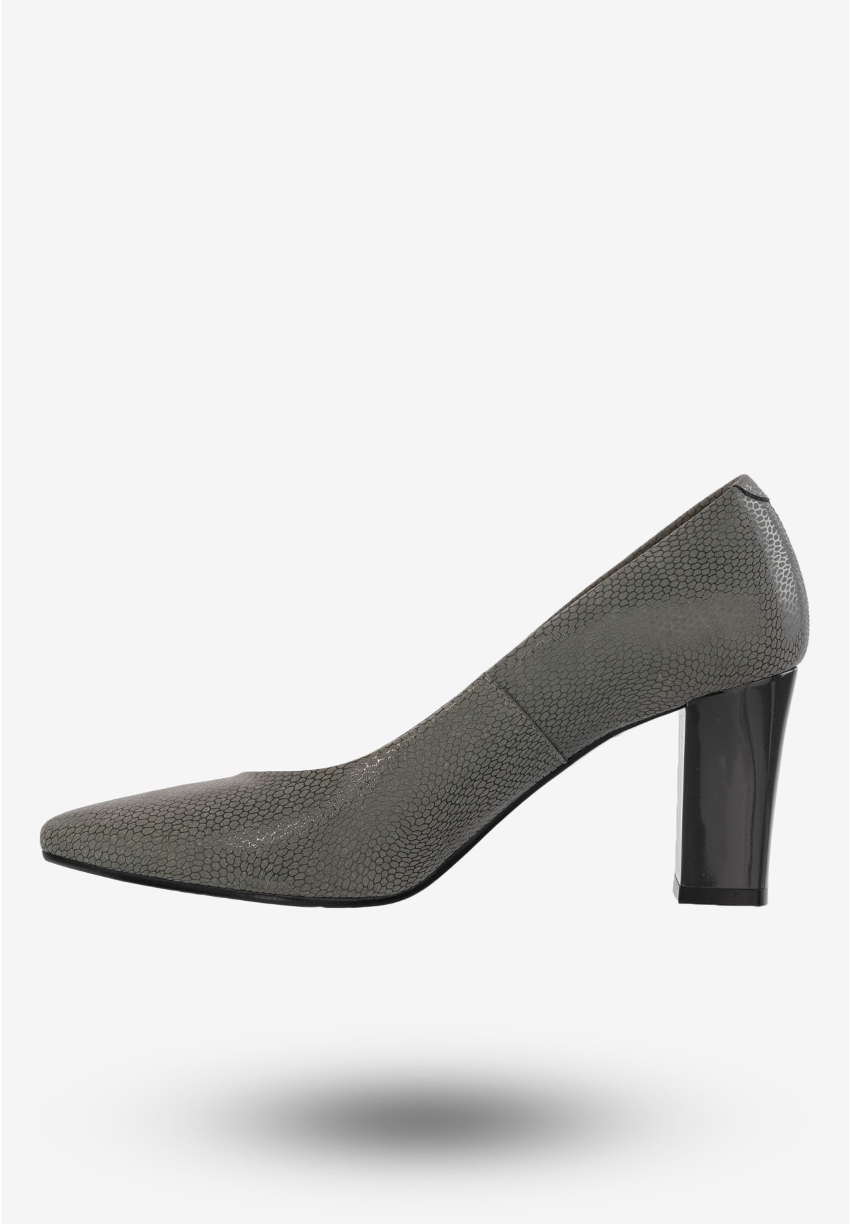 Czółenka Damskie Buty Skórzane Na Obcasie Popiel Darex C-667/89