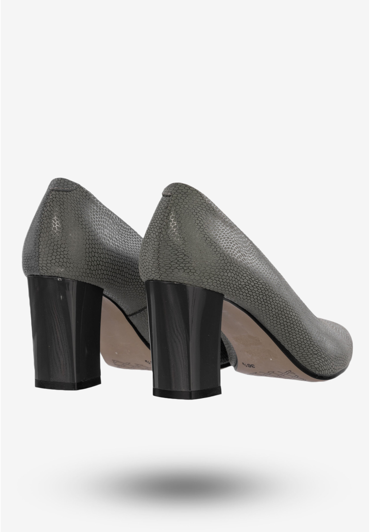 Czółenka Damskie Buty Skórzane Na Obcasie Popiel Darex C-667/89