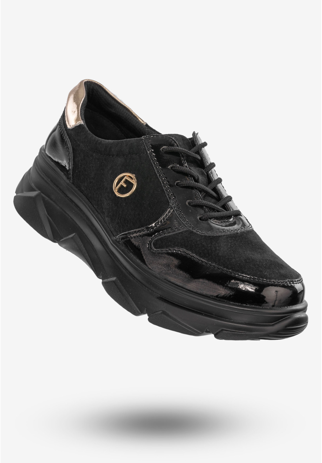 Sneakersy Damskie Buty Skóra Naturalna Czarne Filippo DP3185/22BK