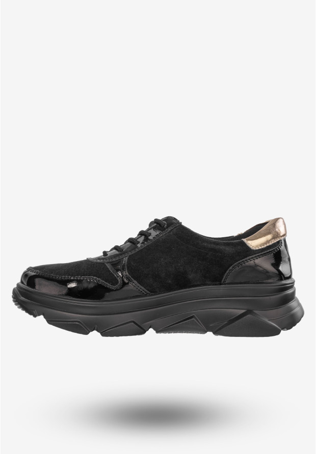 Sneakersy Damskie Buty Skóra Naturalna Czarne Filippo DP3185/22BK
