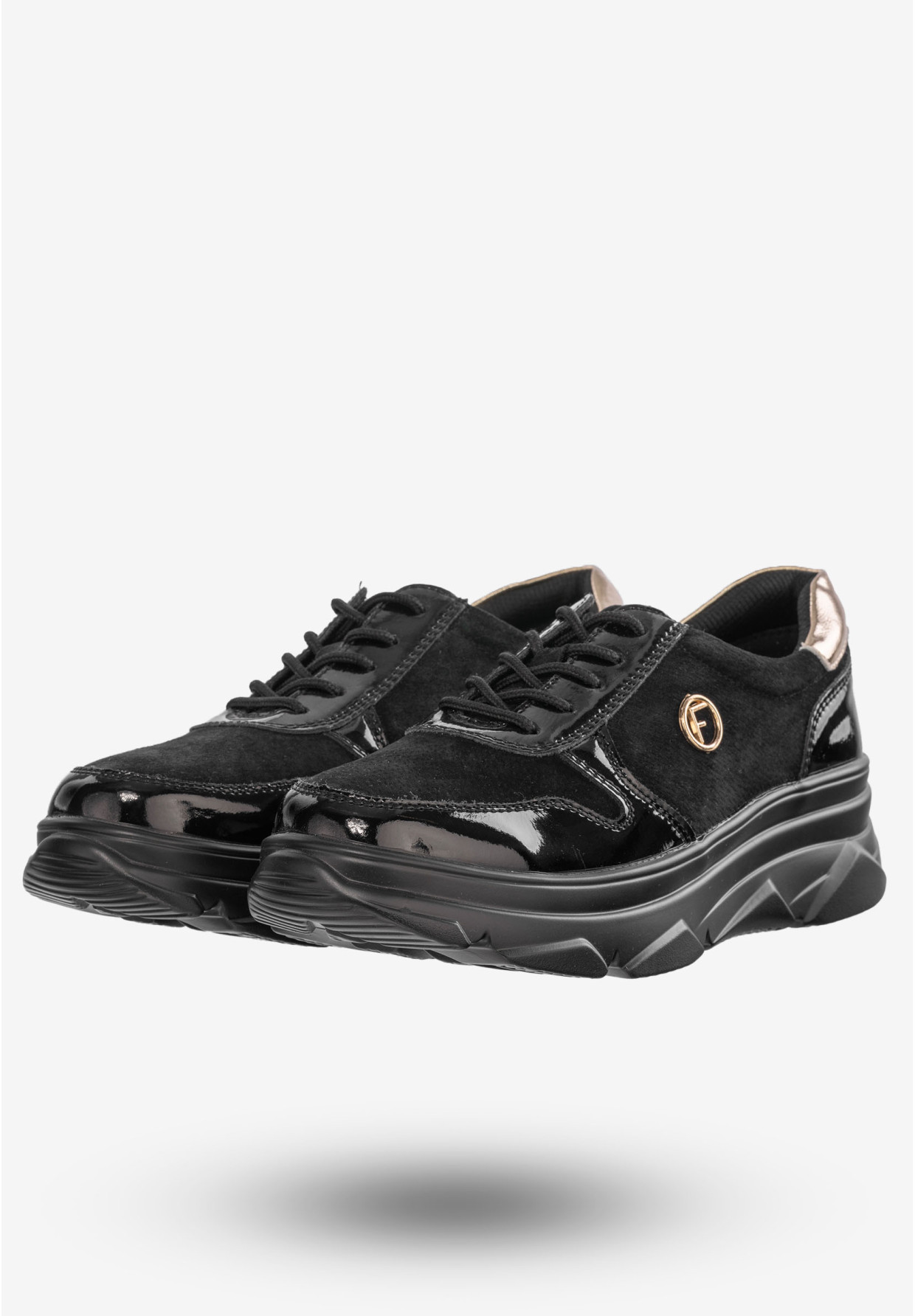 Sneakersy Damskie Buty Skóra Naturalna Czarne Filippo DP3185/22BK