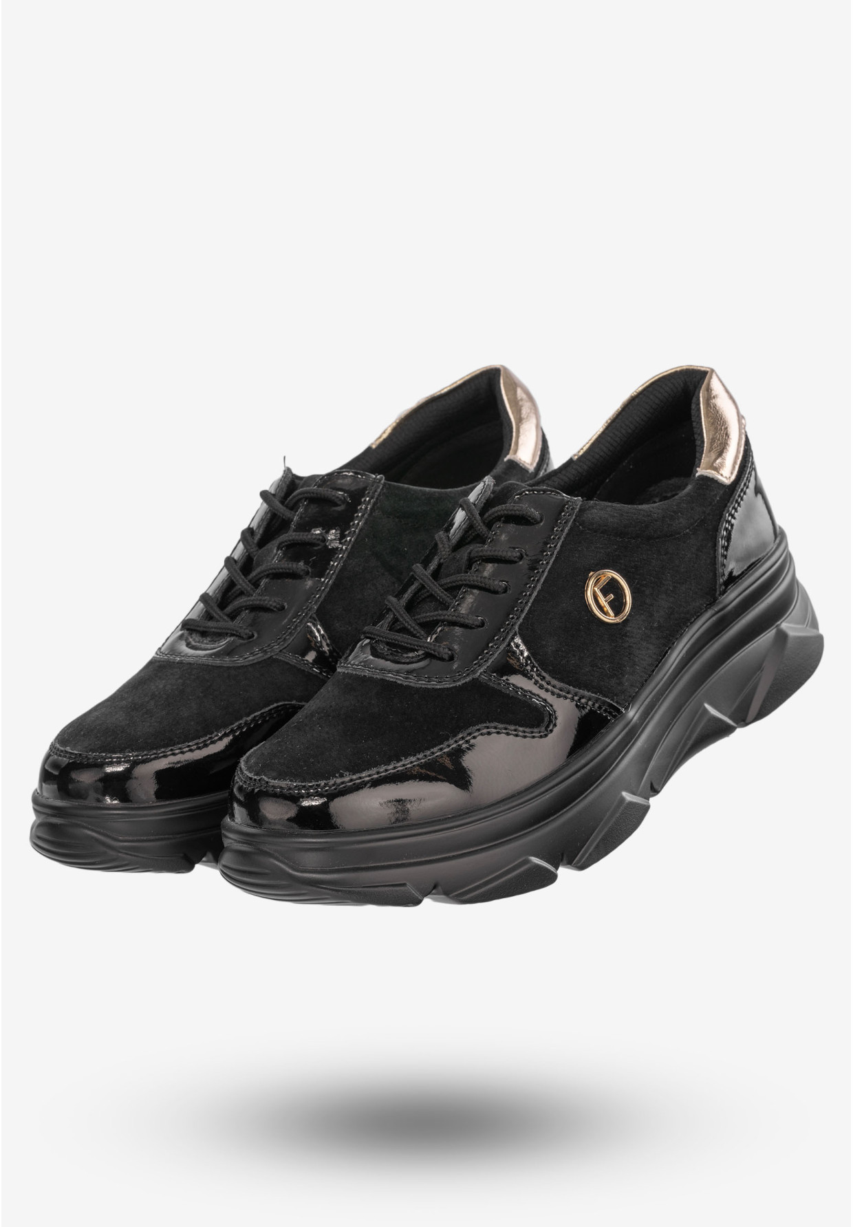 Sneakersy Damskie Buty Skóra Naturalna Czarne Filippo DP3185/22BK