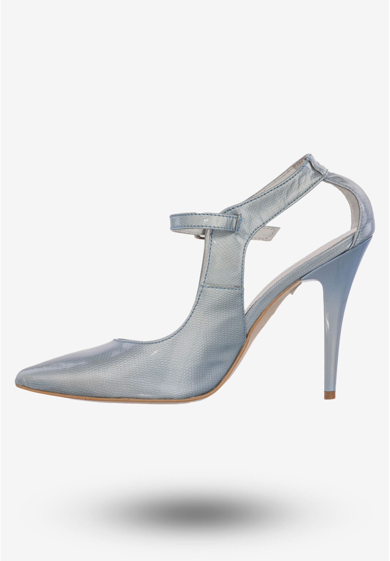 Szpilki Damskie Buty Skóra Naturalna Błękitne Darex C-359/6